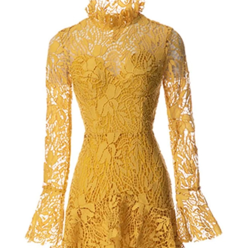 Glory Connection Yellow Rebekah Ruffle Lace Maxi Elegant Dress NWT